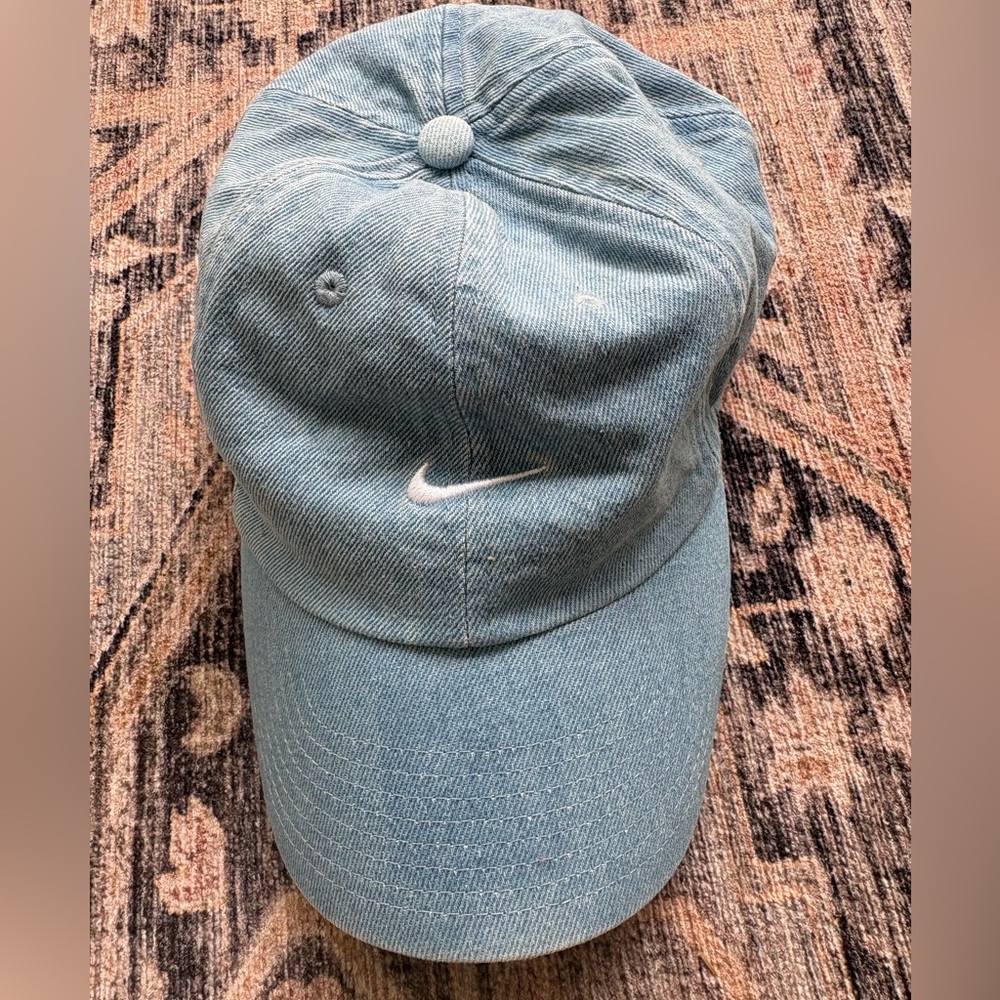 Nike Light Blue Denim Swoosh Baseball Cap